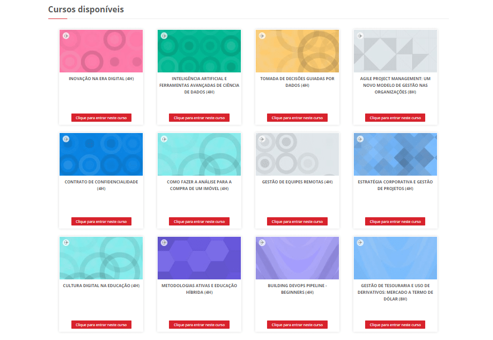 Você pode fazer quantos cursos quiser no Mackenzie Cursos Livres. Para obter certificado, precisará realizar uma avaliação e tirar no mínimo a nota 6.