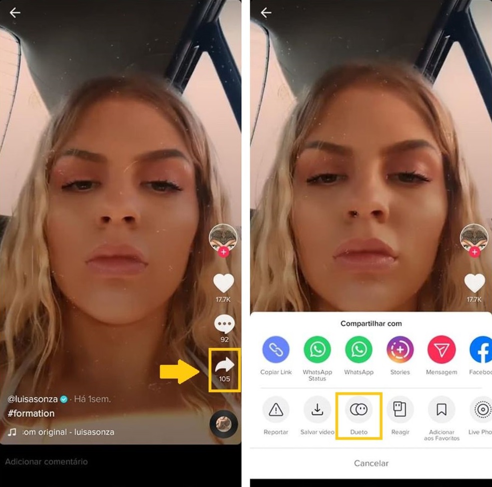 como fazer um dueto no TikTok e muito simples