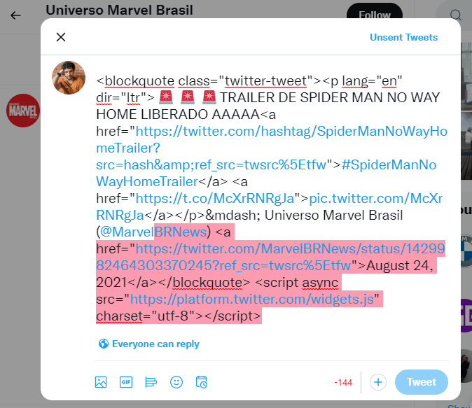 como inserir ​videos de outras pessoas no Twitter