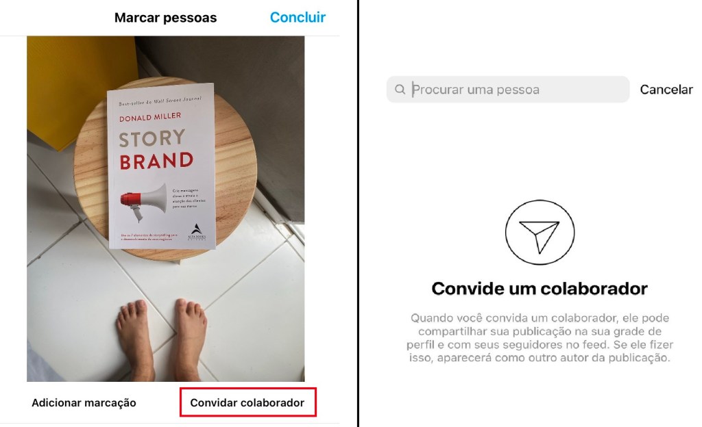 Como adicionar um colaborador numa publicação do Instagram