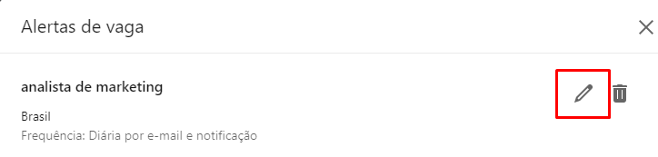 criando um alerta de vagas